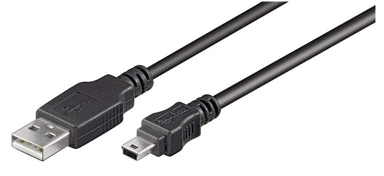 USB Cable 2.0, USB A Plug, USB B Mini Plug, 1 meters