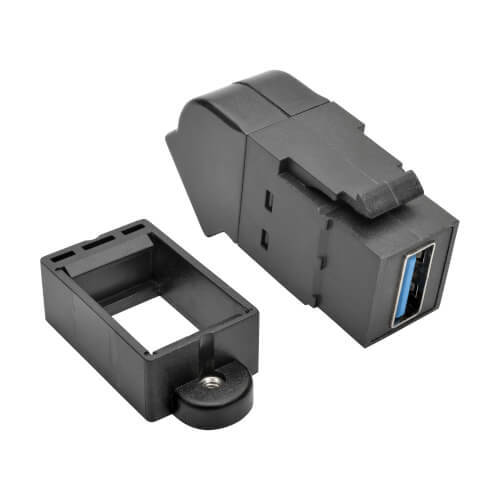 USB Cable, USB 3.0, Type A, Keystone Panel Mount Coupler, F/F, Black, Brand - Tripp Lite