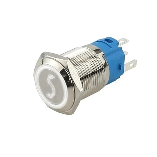 Metal Push Button,  Waterproof, 16mm