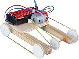 DIY Circuit Kit, Physical Experiments Learning Toys, Small Car with DC Motor