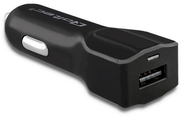 Car charger 12-24V,  12W,  5V,  2.4A, Black