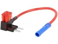 Fuse Splitter 10A, 2 micro fuses 1mm2, Red, Fuse Holder