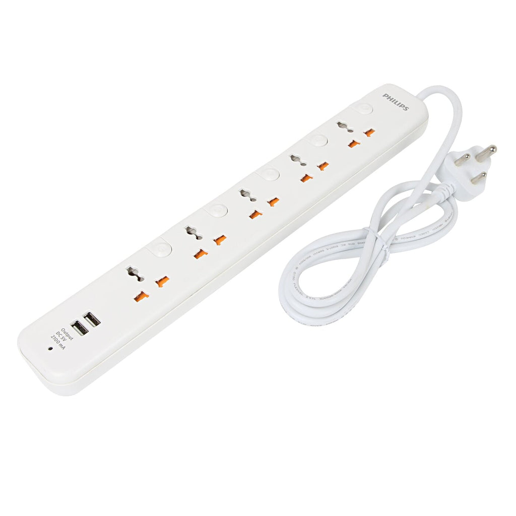 Power Extension, 5 Sockets ,5 meter, (Brand: PHILIPS)