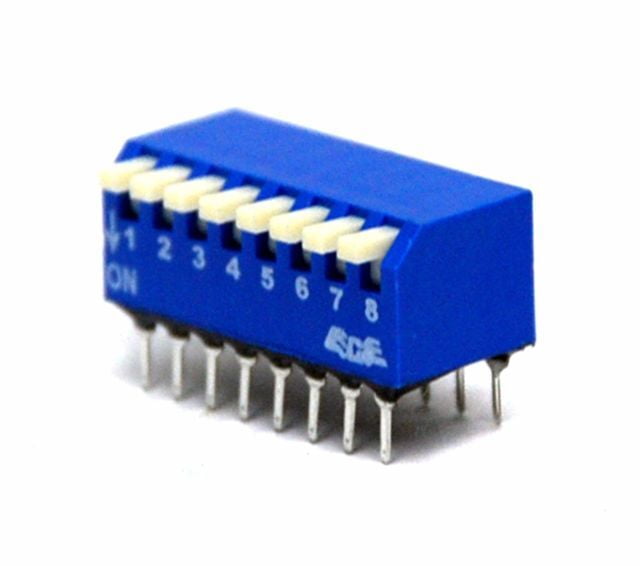 DIP SWITCH 8P SIDE ACTUATED PIANO