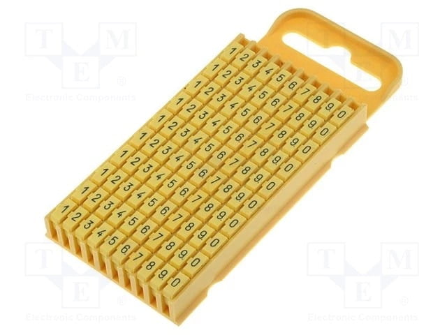 Cable Markers, 0 to 9 Digits, 4.3mm to 5.3mm, 100pcs, Yellow Color