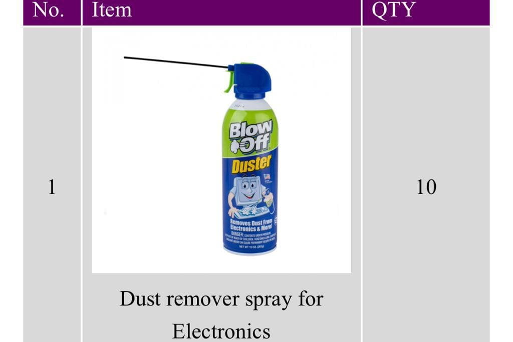 Dust remover spray for electronics
