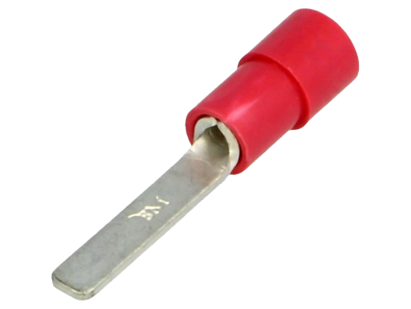 Insulated Terminal Connector, Flat, Length 14.5mm, RED