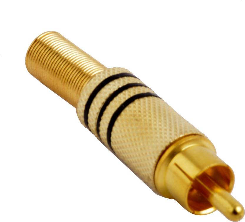 RCA Plug Male, Metal Golden, 5mm