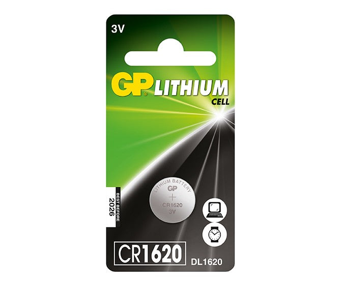 1620 Battery, CR1620 Coin Battery, GP