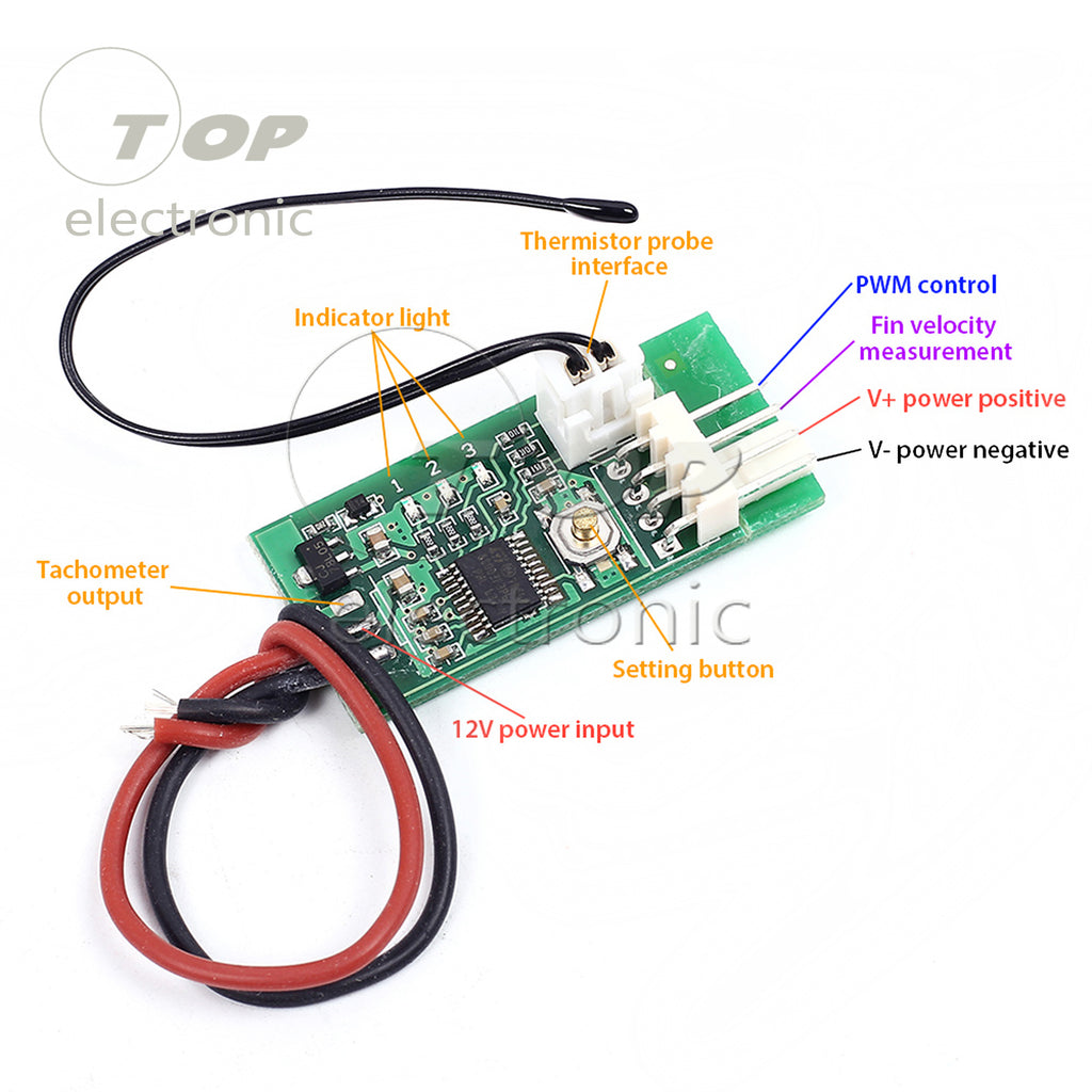 12V PWM 4-Wire Fan Temperature Controller