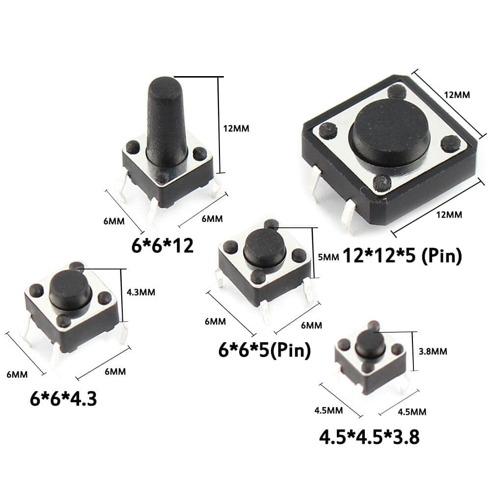 Tact Switch 6*6*4.3mm/6*6*5mm Touch Switch DIP Tactile Push Button Micro Switch