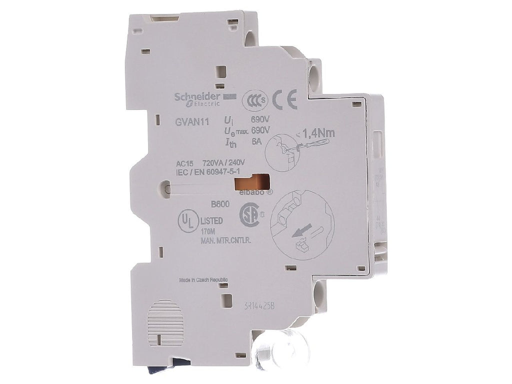 Auxiliary contact block 1 NO/1 NC GVAN11