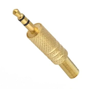 Plug Jack, 3.5mm, Audio, Male, Stereo, Gold