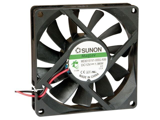 Cooling Fan 12VDC, 1.96W, 0.163A (80x80x15mm) 24AWG