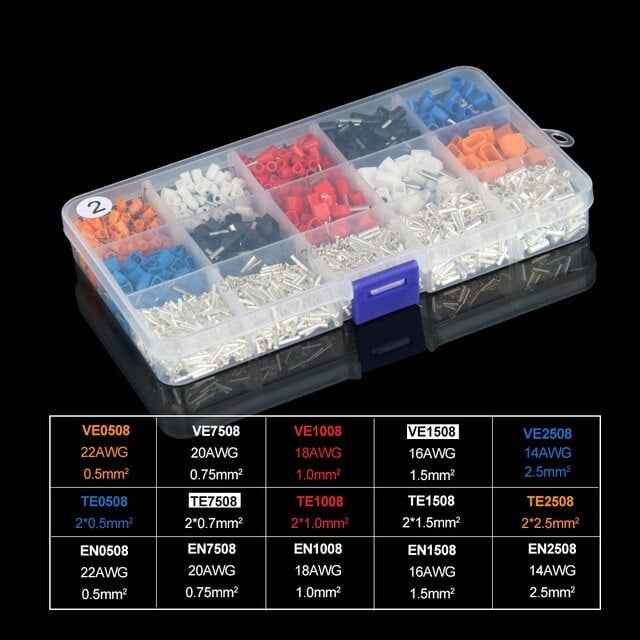 Terminal Insulated Wire Connector Crimping Kit Set, 2300pcs