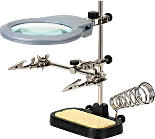 Helping Hand Magnifier With LED Light, Soldering Iron Stand