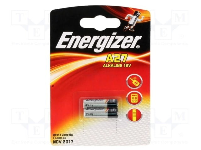 Battery, 12V, Size: 27A, 8LR50, MN27, ENERGIZER (Price per 1pcs)