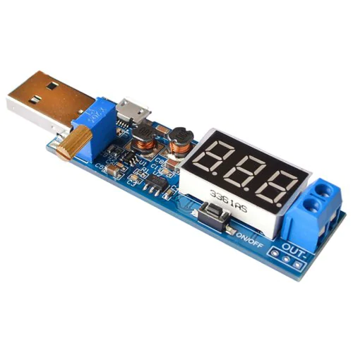 DC-DC Converter, USB Power Booster Module, Adjustable Voltage, Digital Display