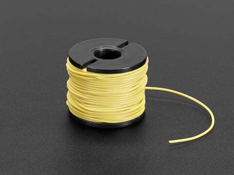 Hook-up Wire, Roll, 15 meter, Flexible Wire, 30AWG, 0.8mm, 600V, 0.8A, Yellow