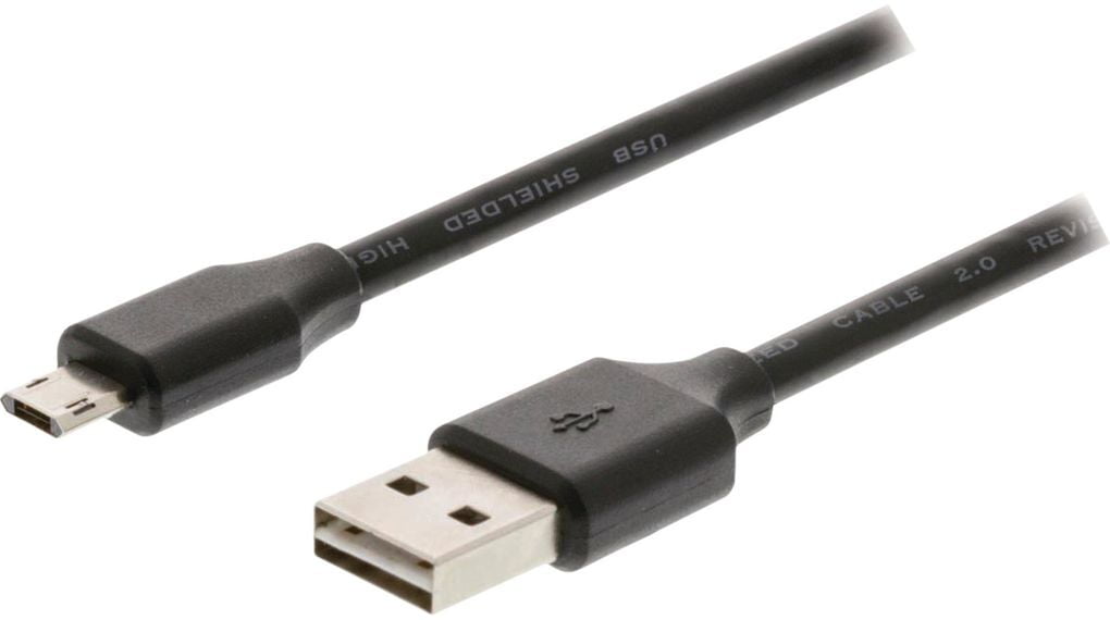USB Cable, USB A plug to USB B micro plug, 2m
