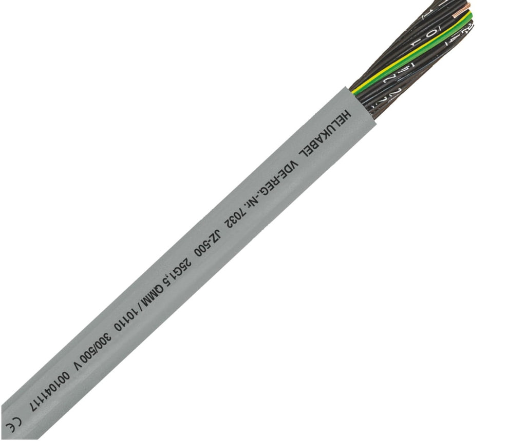 Wire, 16 Core, 12.3mm, 300V, 500V, Grey, 1 meter