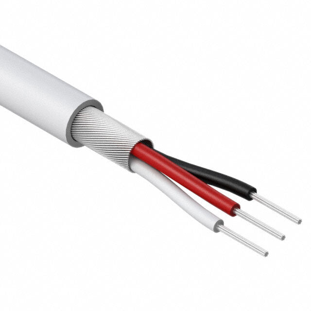 Multi Conductor Cable, 3 Conductors Wires, 32AWG, 2.15mm, 150V, White, (per 1 meter)