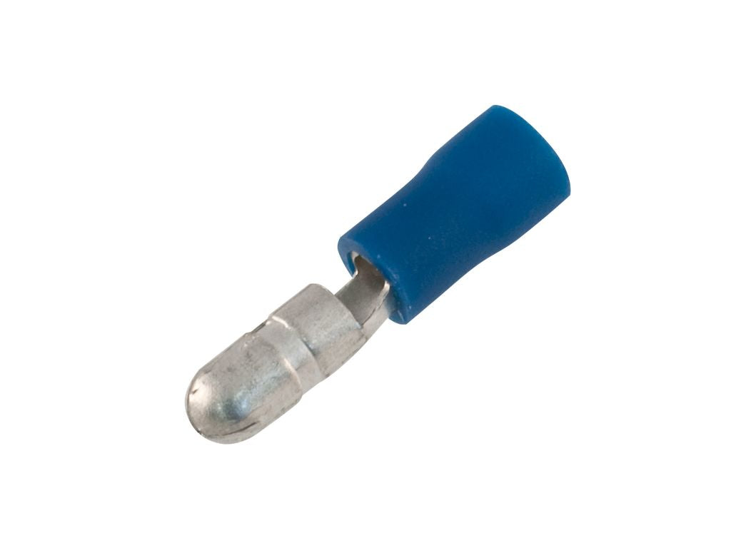 Crimped Terminal Connector, Round,  Male, Blue, Cable Size: 1.5 to 2.5mm2: