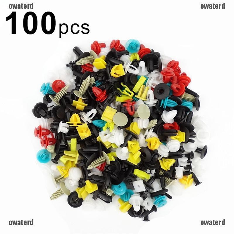 Auto Car Vehicle Body Panel Plastic Push Pin Kit,  100pcs, Mix Color