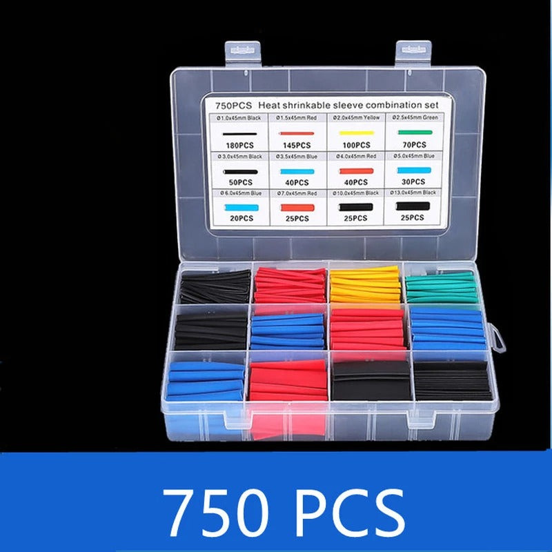 Heat Shrink Box, 750pcs, Mix Colors, Heatshrink, Wire Protector