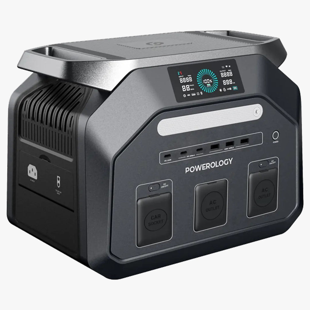 Powerology Portable Power Station 1800W with 1024wh Capacity -Black
