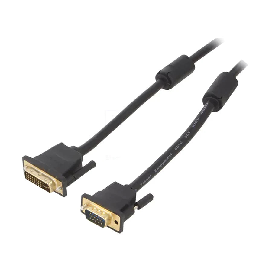 DVI Cable, D-Sub 15pin Plug to VGA Plug, 3m
