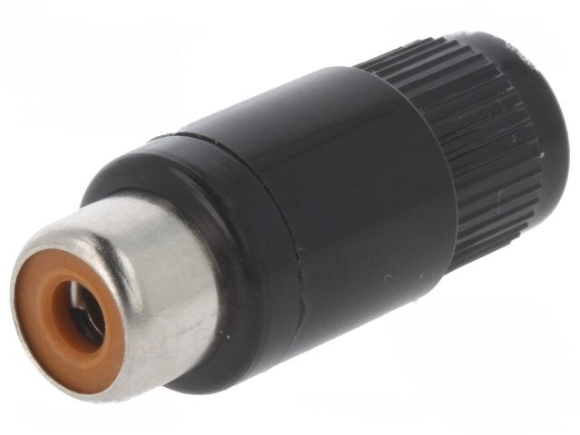 Plug RCA, Female, Black, Nickel Plated