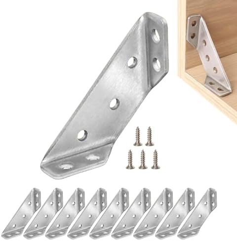 Universal Furniture Corner Connector, Stainless Steel Angle Corner Brackets (Per 2pcs)