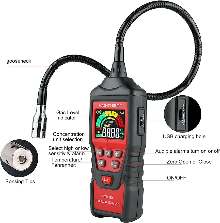 Auto Alarm Gas Detector for Methane Gas, Natural Gas, Liquefied Petroleum Gas, 0 To 9999 PPM