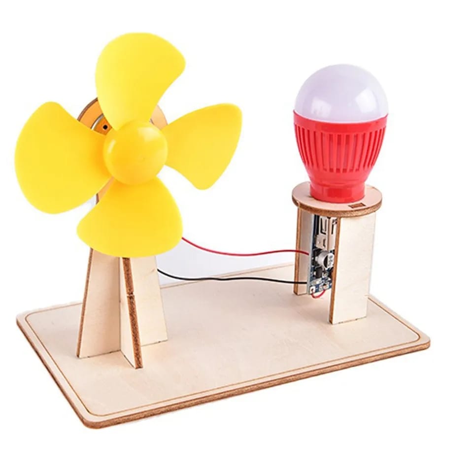 Wooden Wind Generator Model, DC Motor, Kids Science Toy, Physics Educational Kit