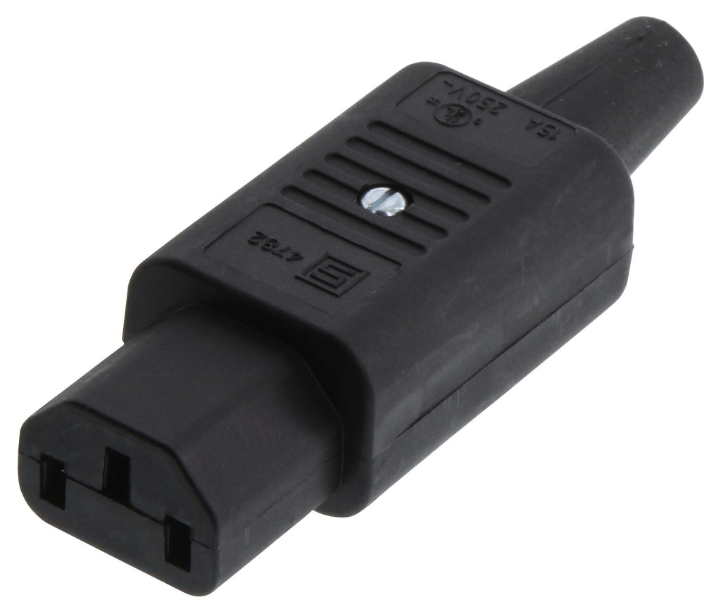 AC Supply Connector Plug, Female, 10A, 250v AC, C13