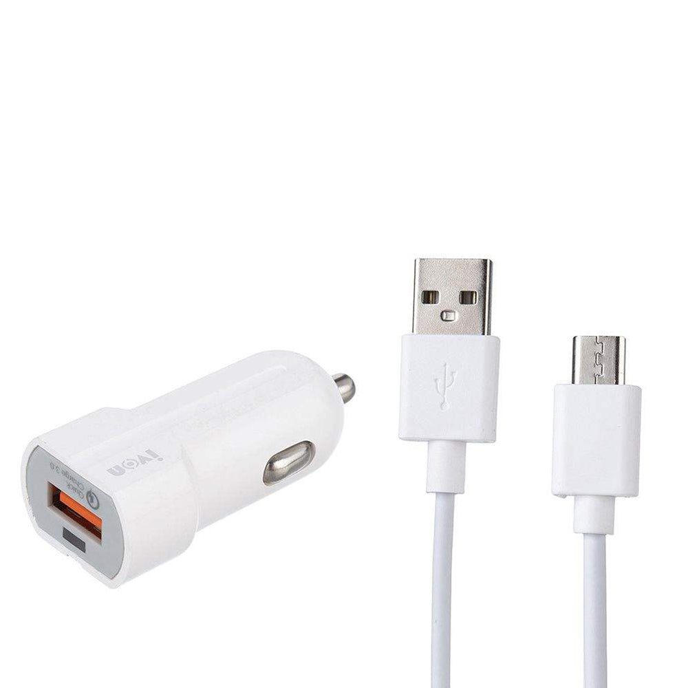 Car Charger 3.0A for fast charging with Micro USB Cable