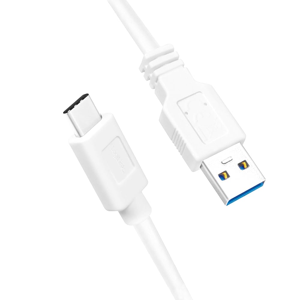 USB Cable 3.2v, Fast Charging, USB A Plug, USB C Plug, 2 meter, White, 5Gbps, 15W, 3A, 5V