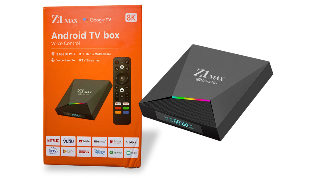 Android TV Box - Android 15, 4G, Z1 MAX Ultra HD, WiFi Dual, Voice Remote