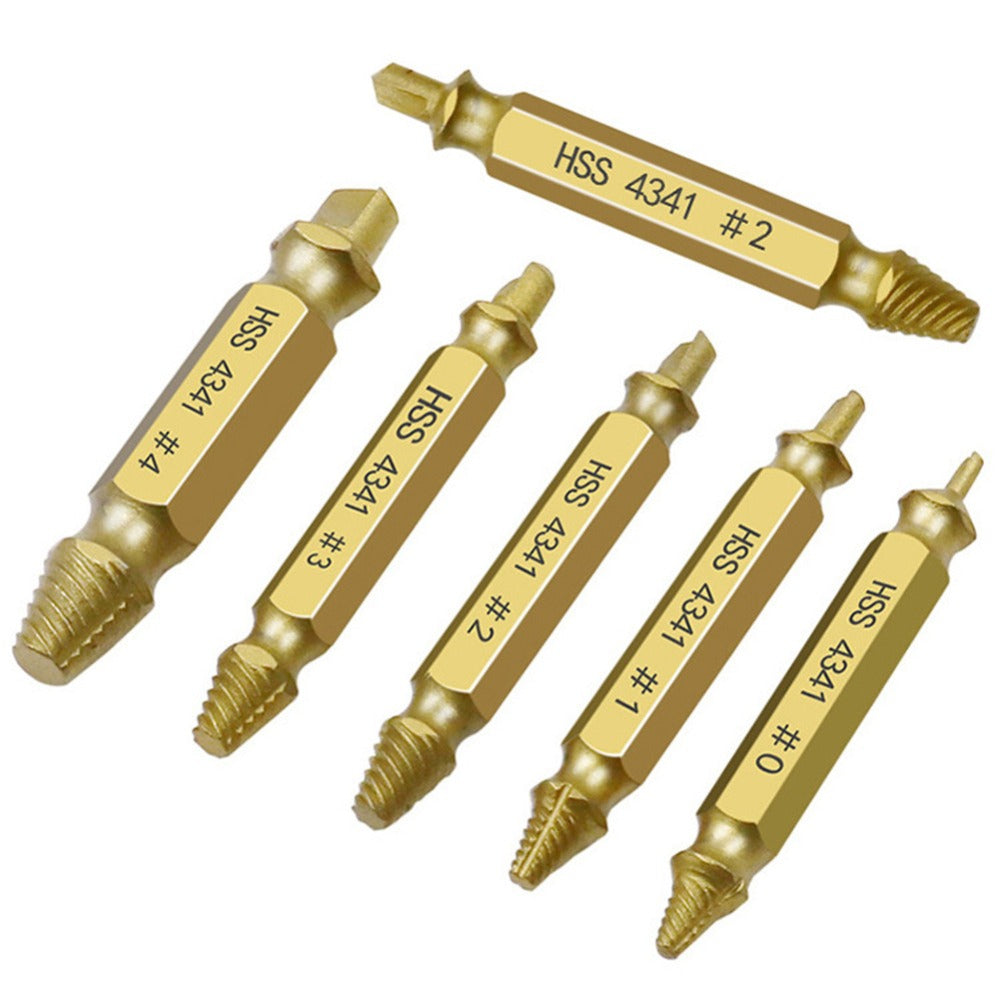 Damaged Screw Extractor Drill, 6pcs, Gold: