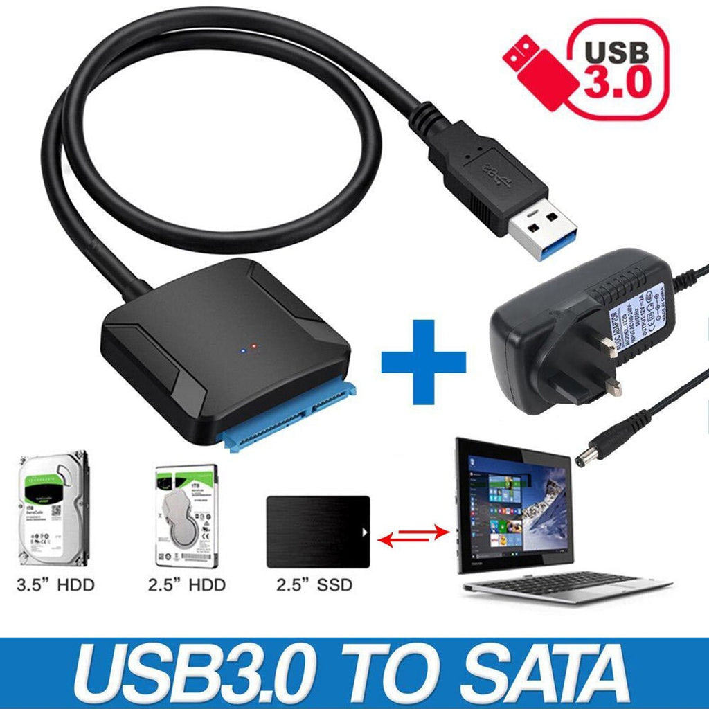 USB To SATA, Cable SATA to USB3.0 Adapter, Support 22 pin 2.5/3.5 inch External HDD SSD Hard Disk