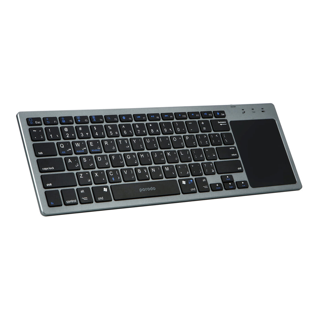 Porodo Wireless Keyboard with Touch-Pad Gray