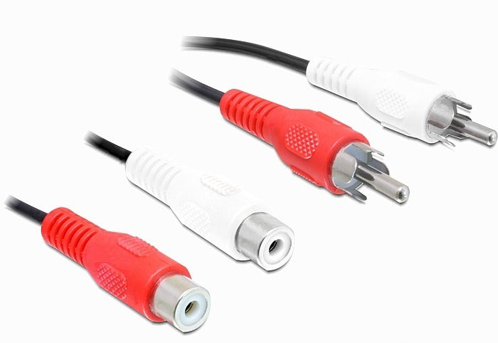 RCA Cable, 2x RCA Socket, 2x RCA Plug x2, 5 meters