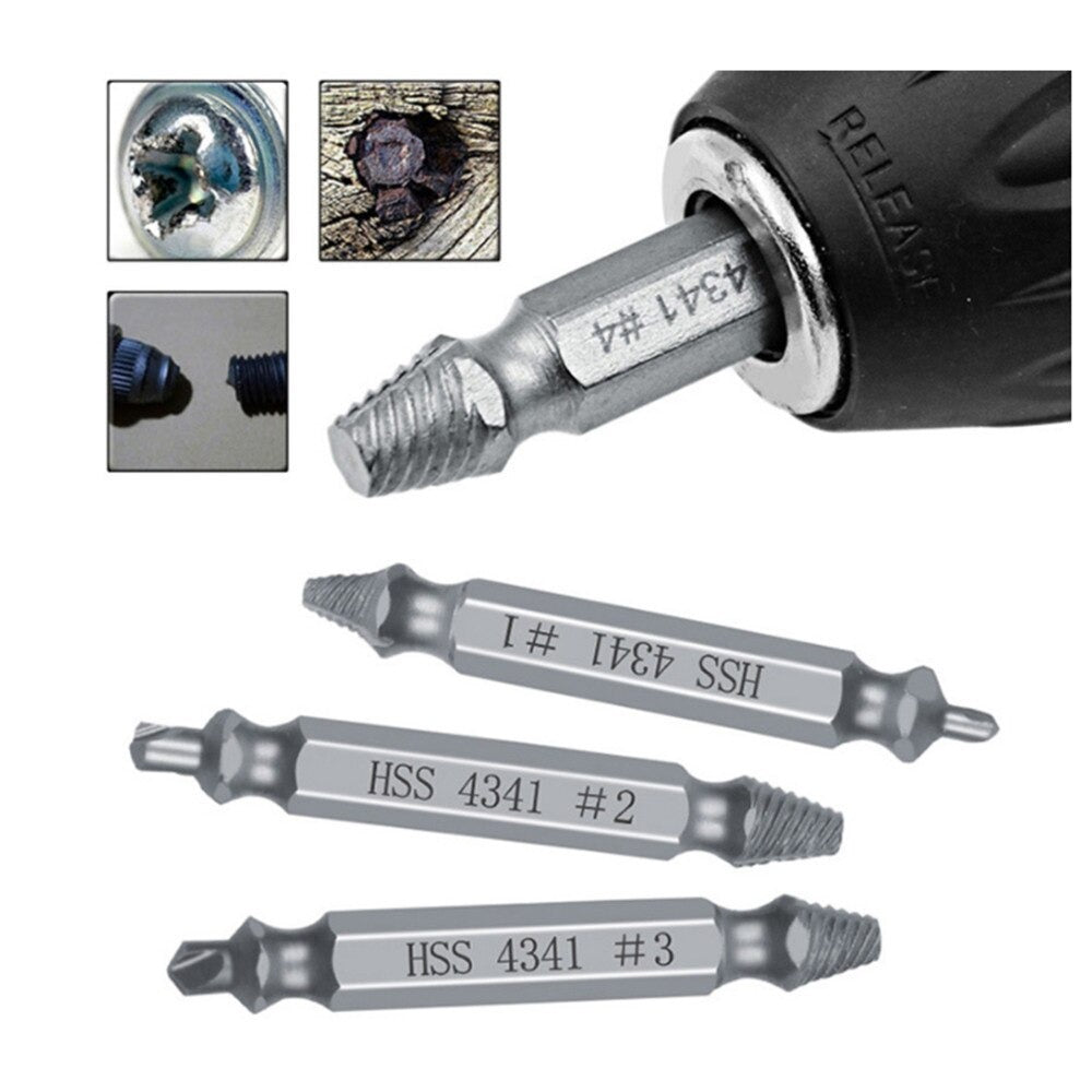 Damaged Screw Extractor Drill, 6pcs, Silver