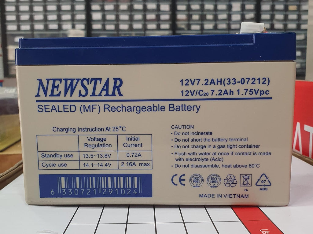 Rechargeable Lead Acid Battery, SMF Battery, 12V, 7.2A