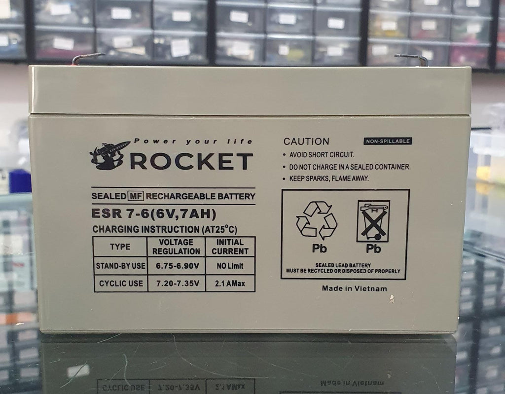 Rechargeable Lead Acid Battery, SMF Battery, 6V, 7A, Model#2