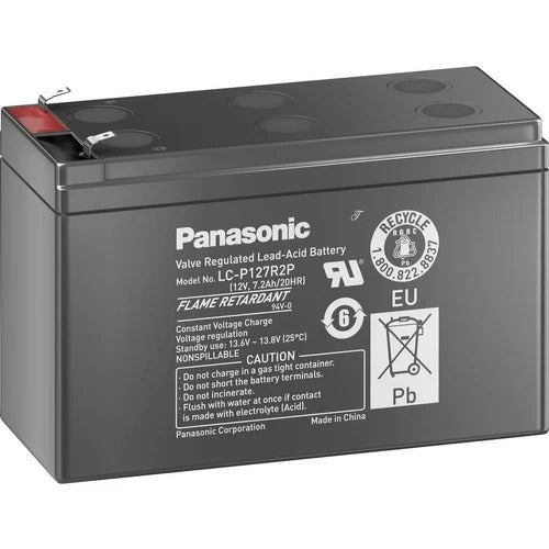 Rechargeable Lead Acid Battery, 12V, 7.2Ah, Chassis, Panasonic