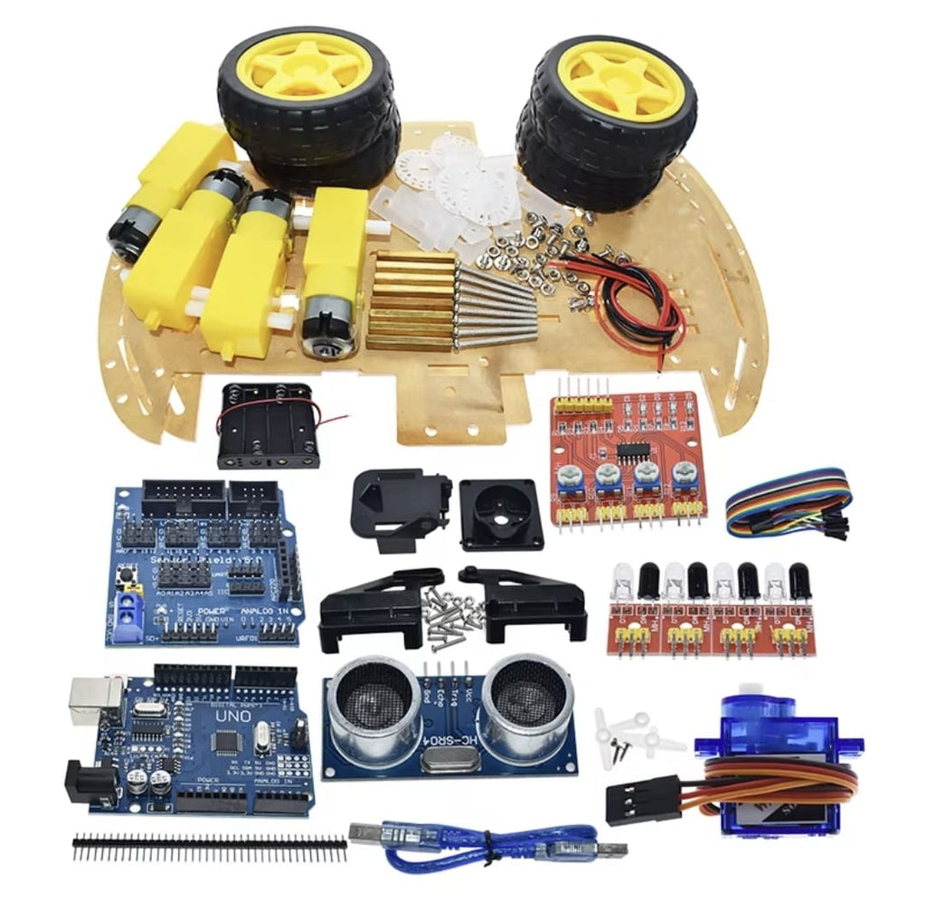 Smart Arduino Robot Car Chassis Kit with Arduino and all Parts, 4WD, 4 Wheels, for Arduino UNO R3