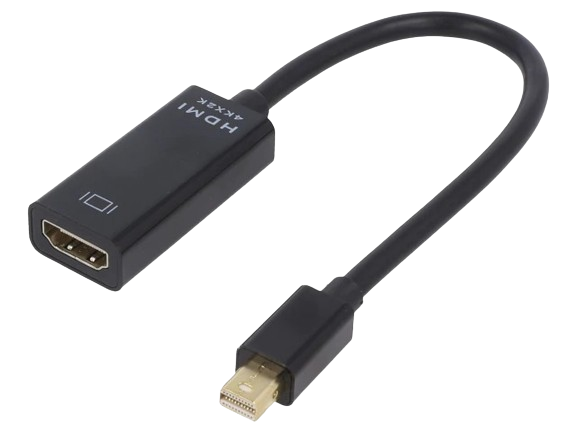 HDMI Socket 1.3 to Mini DisplayPort 1.2 Plug, 0.15meter