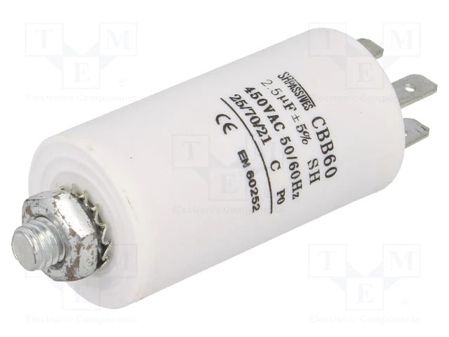 Capacitor, CBB60E, 1uF, 450V, 30x57mm